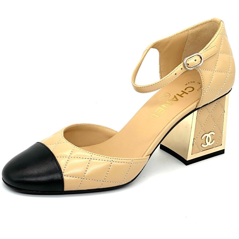 CHANEL 24B Lambskin Quilted Leather Mary Jane Pumps Mirror Heel Sandals - Picture 3 of 16